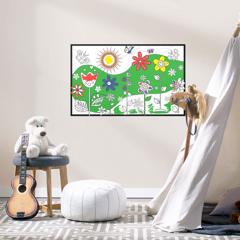 Coloring Sheet: Flowers – Removable Dry Erase Vinyl Decal