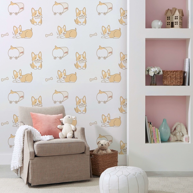 Corgis – Peel & Stick Wallpaper