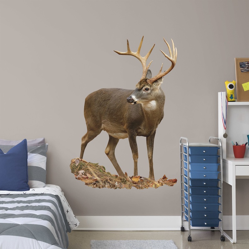 Deer – Removable Vinyl Decal|X-SMALL + 2 Decals (25W x 36H)|LARGE (Life-Size)  + 5 Decals (47W x 68H)|SMALL + 2 Decals (12W x 17H)|MEDIUM  + 2 Decals (36W x 51H)