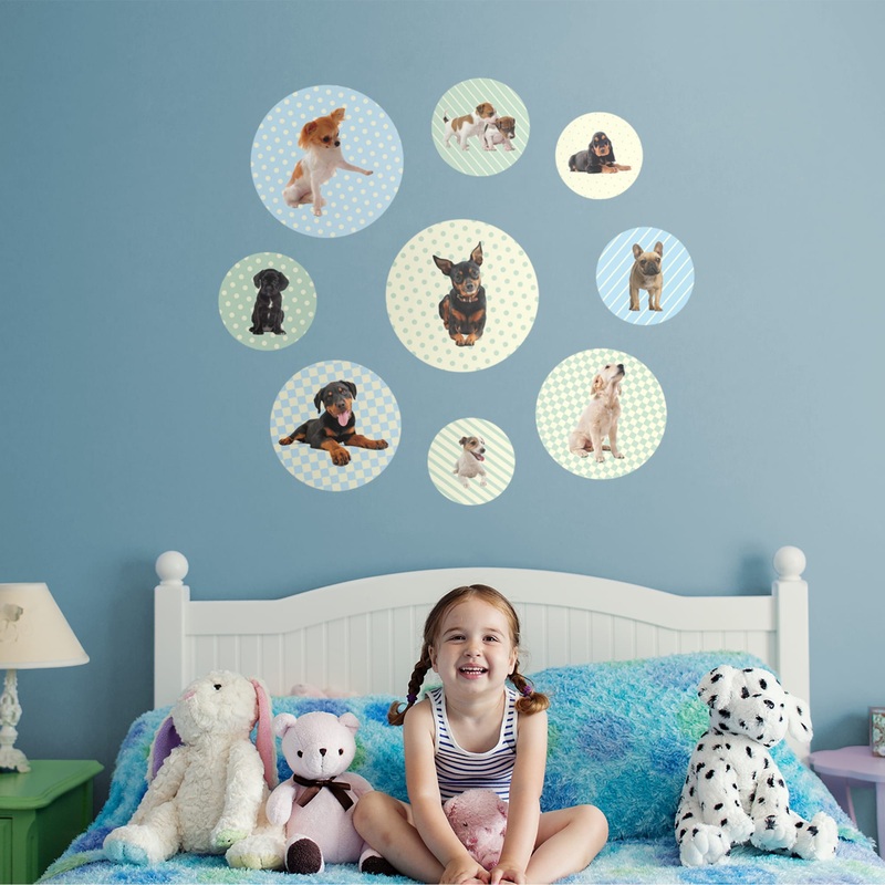 Dog: Puppy Circles Collection – Removable Vinyl Decals