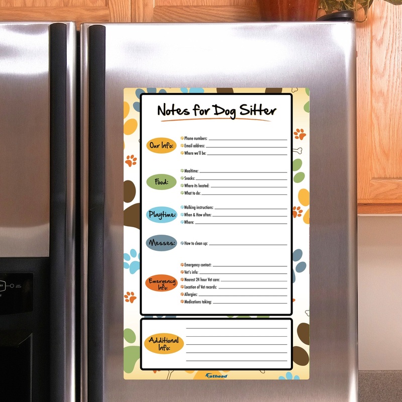 Dog Sitter Notes – Removable Dry Erase Vinyl Decal