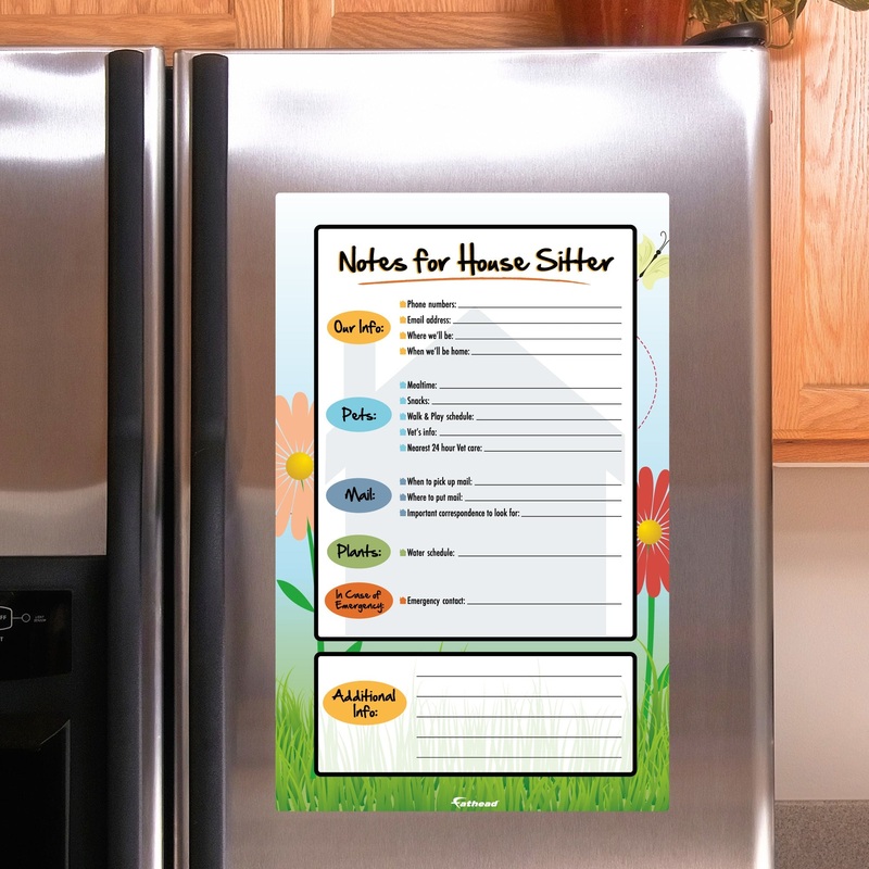 House Sitter Notes – Removable Dry Erase Vinyl Decal