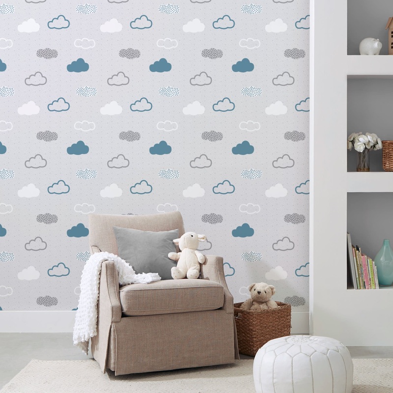 Twilight Clouds (Aqua) – Peel & Stick Wallpaper