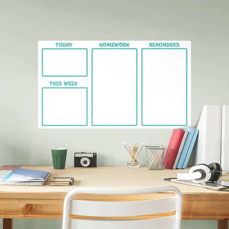 Agenda Organizer: Kid Teal – Removable Dry Erase Vinyl Decal