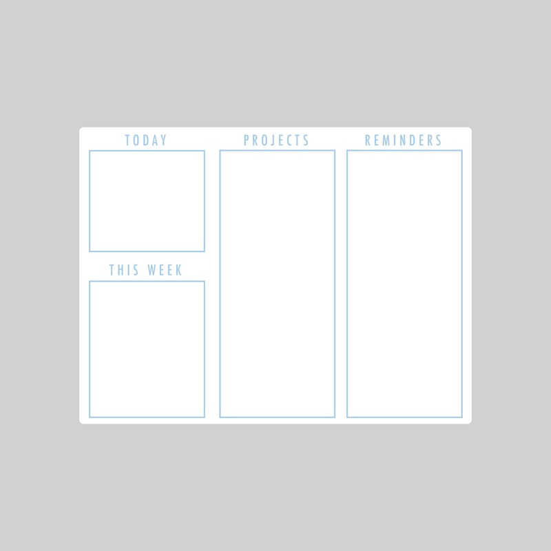 Agenda Organizer Minimalistic     Dry Erase  –   Removable     Adhesive Decal