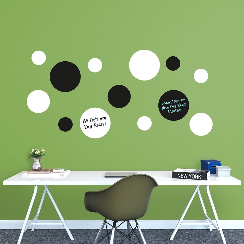 Black & White Message Dots – Removable Dry Erase Vinyl Decal