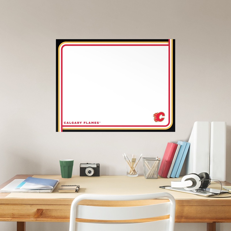 Calgary Flames – Dry Erase Whiteboard – Official NHL – Reusable Vinyl Wall Decal