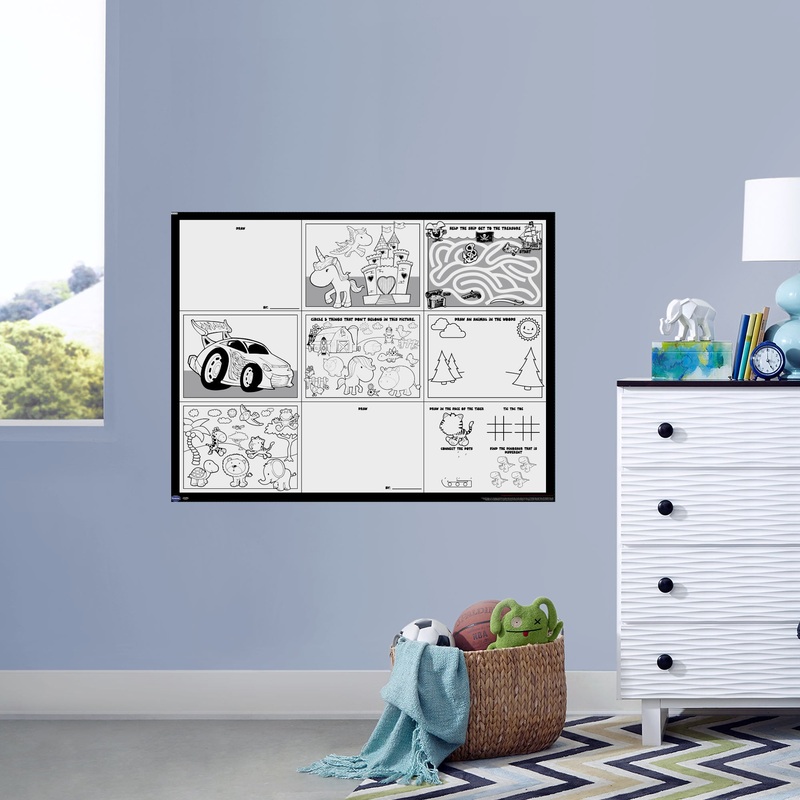 Coloring Activity Sheet  – Removable Dry Erase Vinyl Decal
