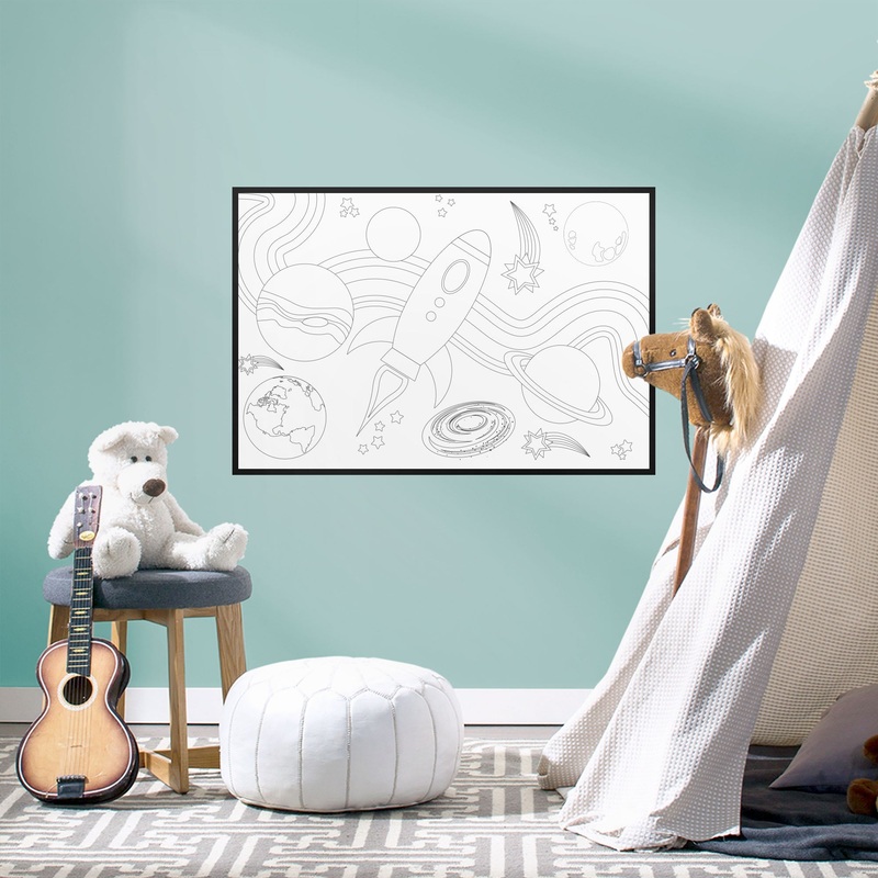 Coloring Sheet: Outer Space – Removable Dry Erase Vinyl Decal