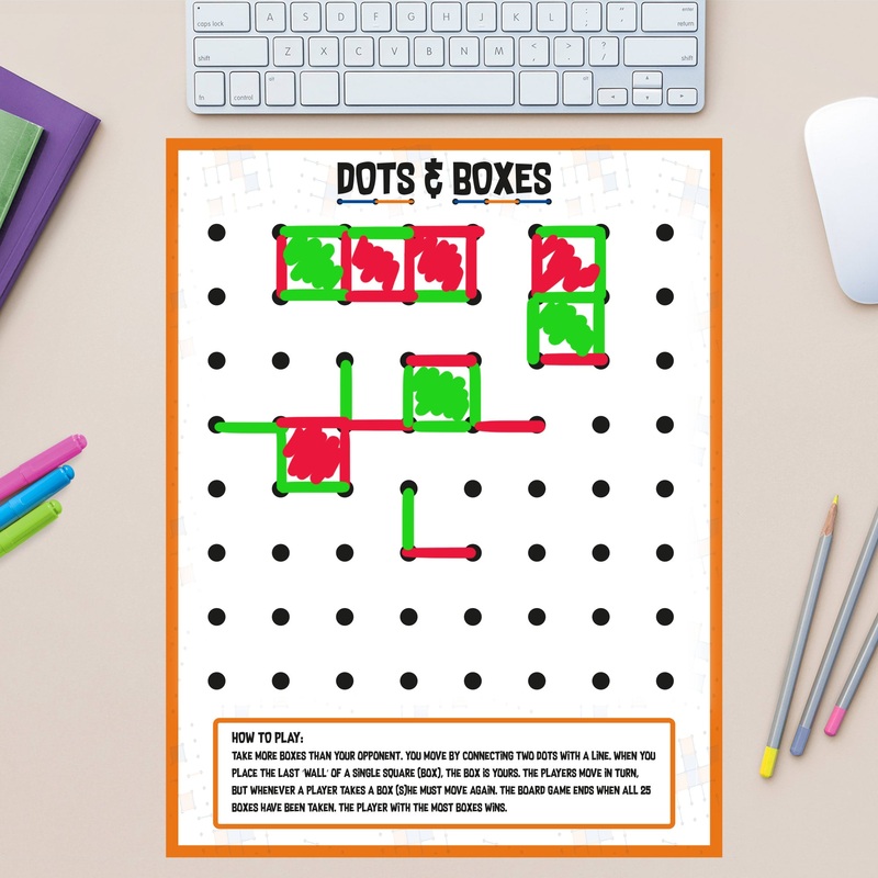 Dots & Boxes – Removable Dry Erase Vinyl Decal