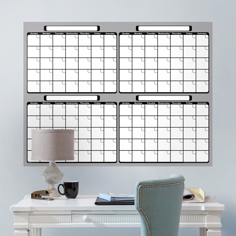 Four Month Calendar – Removable Dry Erase Vinyl Decal