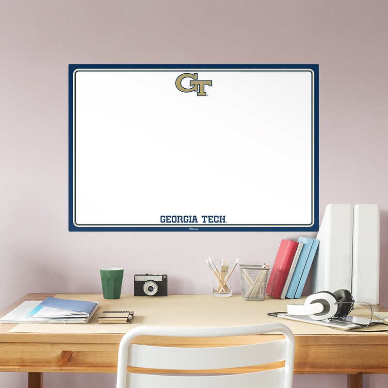 Georgia Tech Yellow Jackets – Dry Erase Whiteboard – Official NCAA – Reusable Vinyl Wall Decal