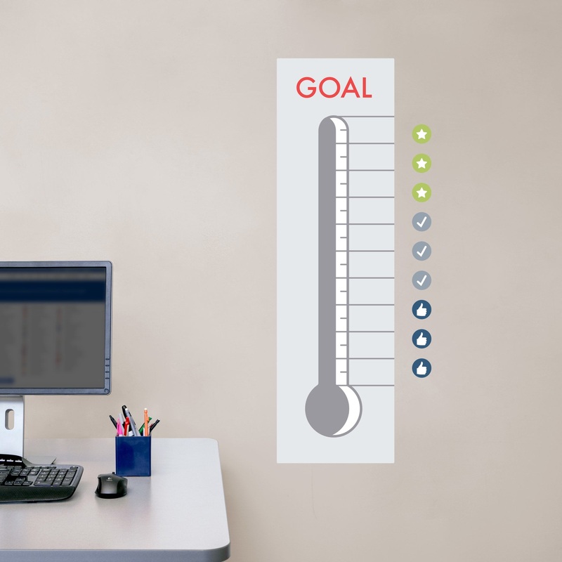 Goal Thermometer: Modern Design – Removable Dry Erase Vinyl Decal