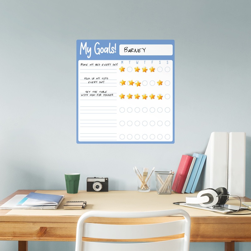 Goal Tracker: Blue – Removable Dry Erase Vinyl Decal
