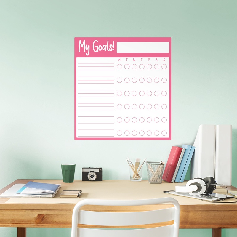 Goal Tracker: Pink – Removable Dry Erase Vinyl Decal