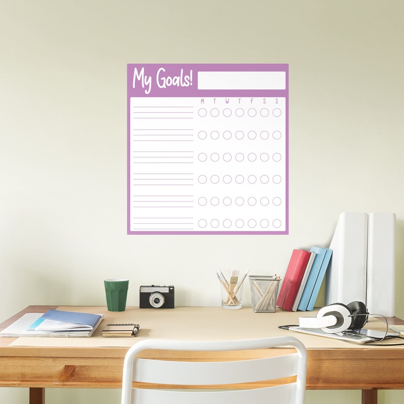 Goal Tracker: Purple – Removable Dry Erase Vinyl Decal