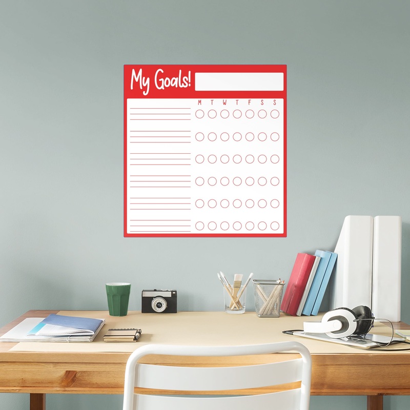 Goal Tracker: Red – Removable Dry Erase Vinyl Decal
