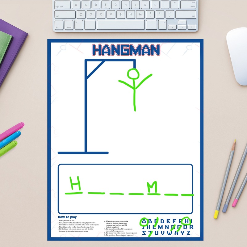 Hangman Game – Removable Dry Erase Vinyl Decal
