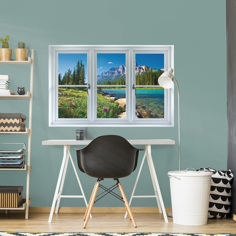 Instant Window: Banff Mountains in Bloom – Removable Wall Graphic