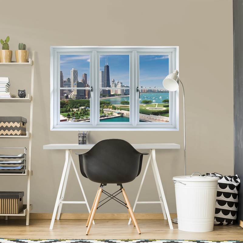 Instant Window: Chicago Skyline – Removable Wall Graphic