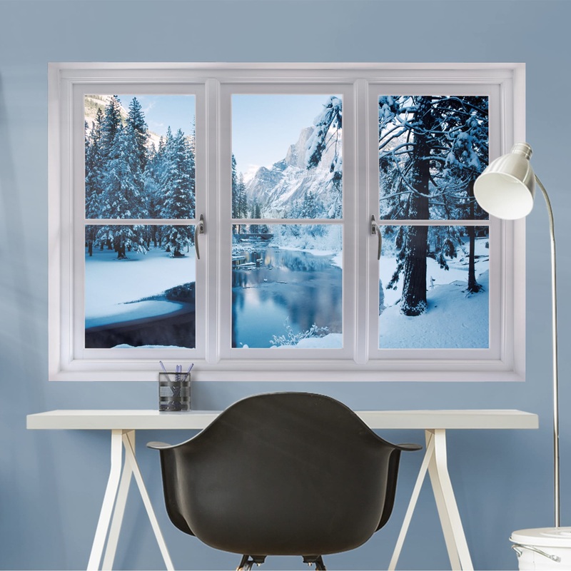 Instant Window: Merced River in Winter – Removable Wall Graphic