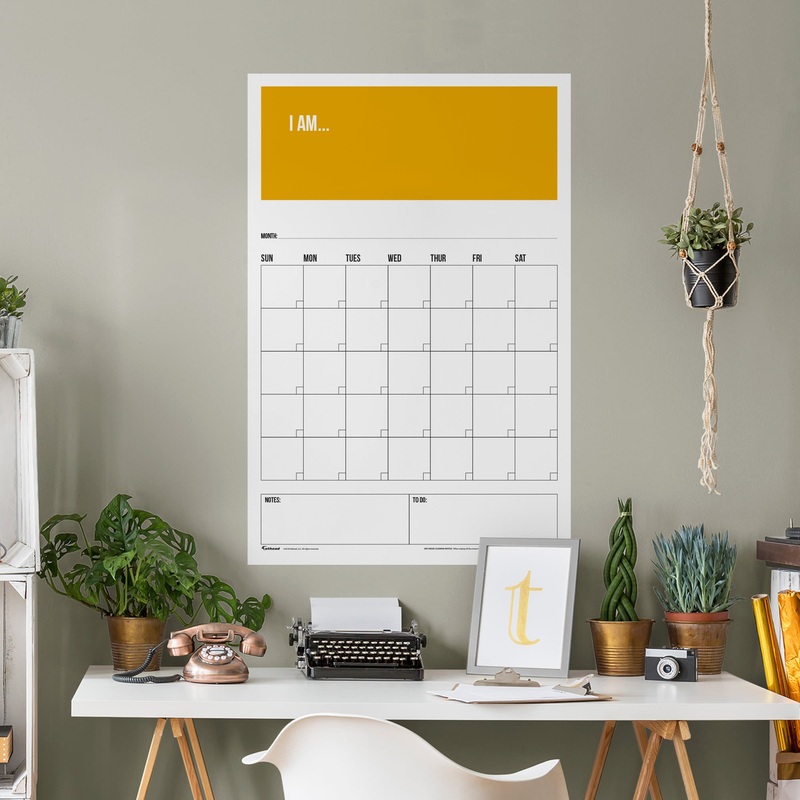 One Month Calendar: I Am Design – Removable Dry Erase Vinyl Decal