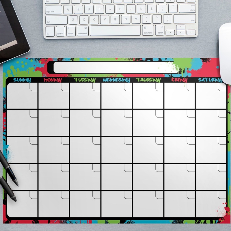 One Month Calendar: Paint Splatter Design – Removable Dry Erase Vinyl Decal