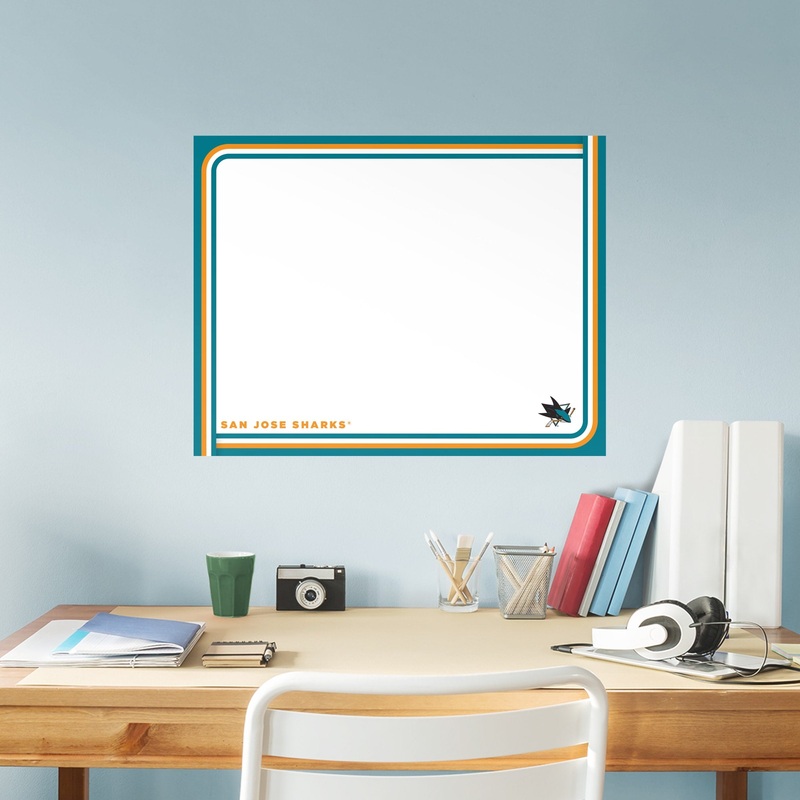 San Jose Sharks – Dry Erase Whiteboard – Official NHL – Reusable Vinyl Wall Decal