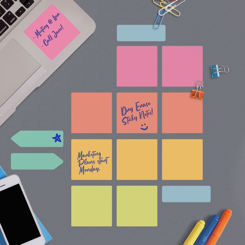 Sticky Notes: Bright – Removable Dry Erase Vinyl Decal