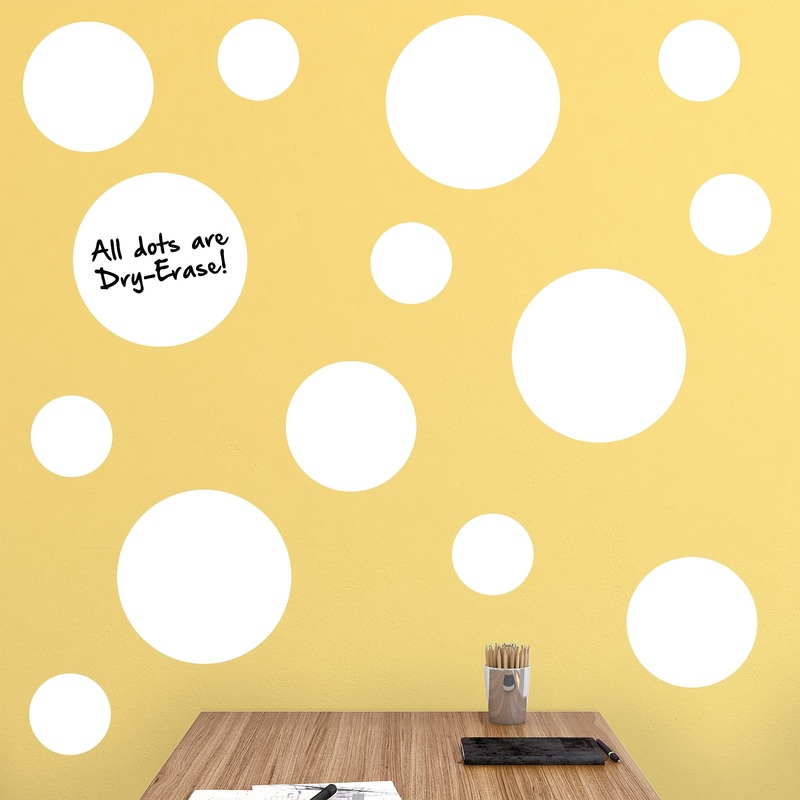 White Message Dots – Removable Dry Erase Vinyl Decal