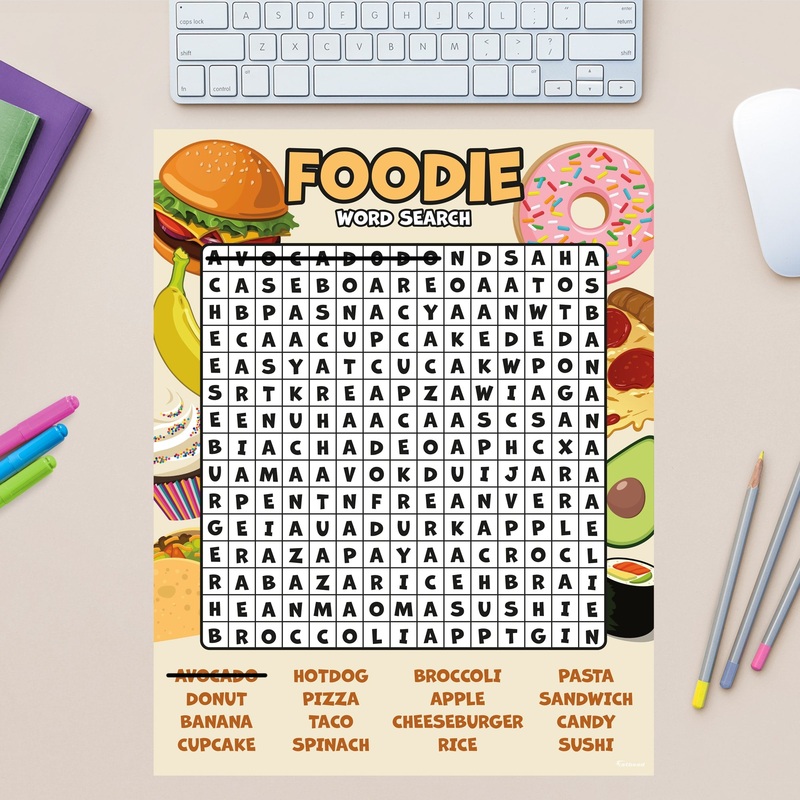 Word Search: Food – Removable Dry Erase Vinyl Decal