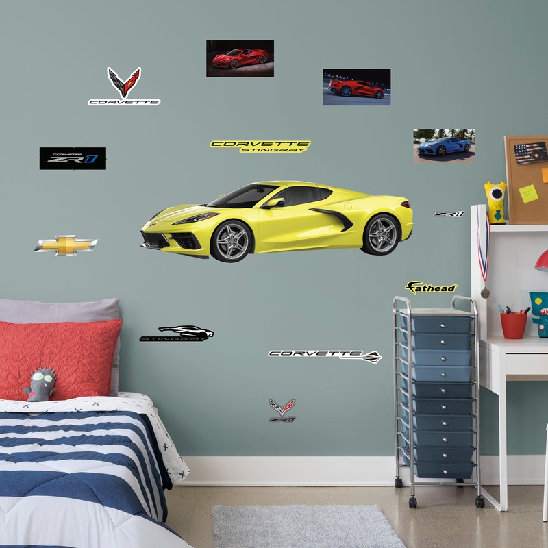 Chevrolet Corvette Yellow Stingray – RealBig Stingray Collection – Official GM – Reusable Vinyl Wall Decals