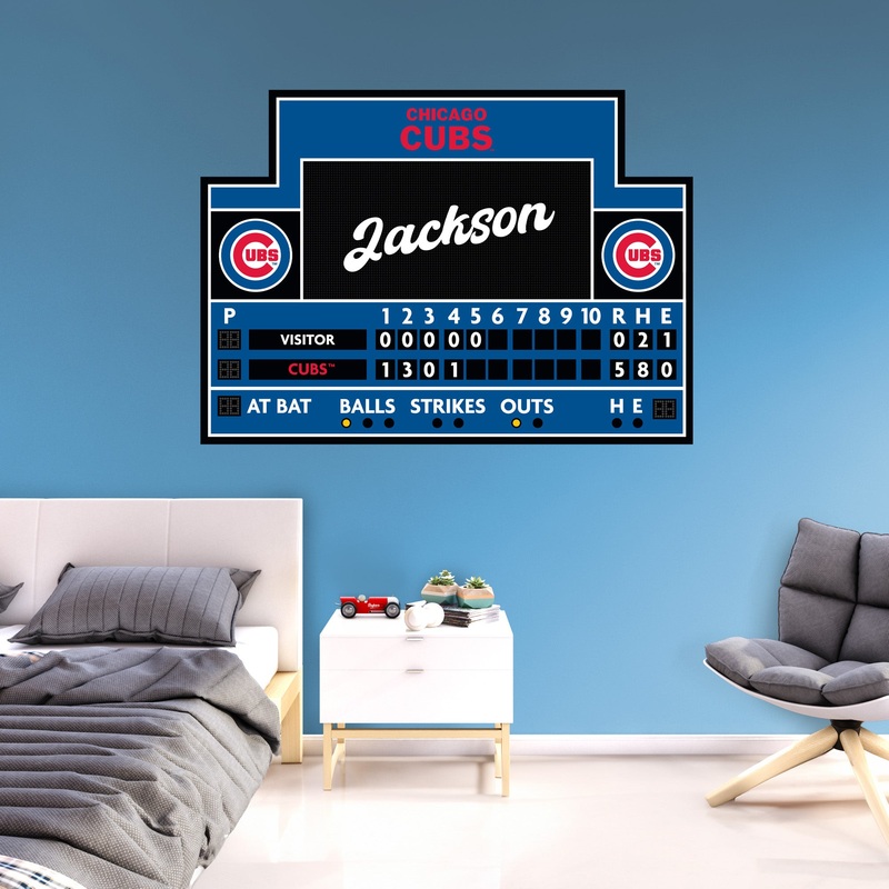 Chicago Cubs – Scoreboard Graphic – With Personalized Name – Official MLB – Vinyl Transfer Decal