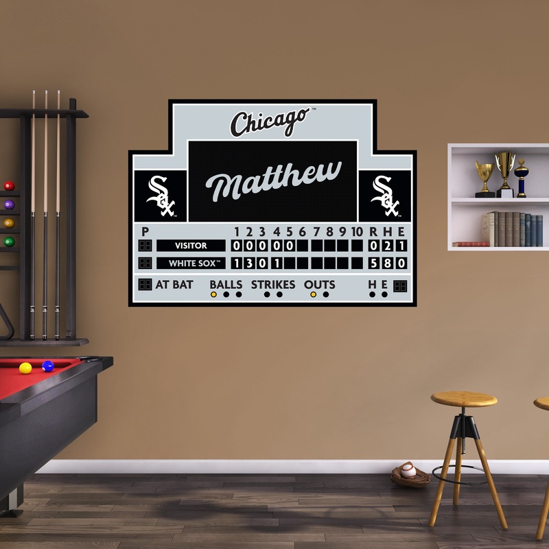 Chicago White Sox – Scoreboard Graphic – With Personalized Name – Official MLB – Vinyl Transfer Decal