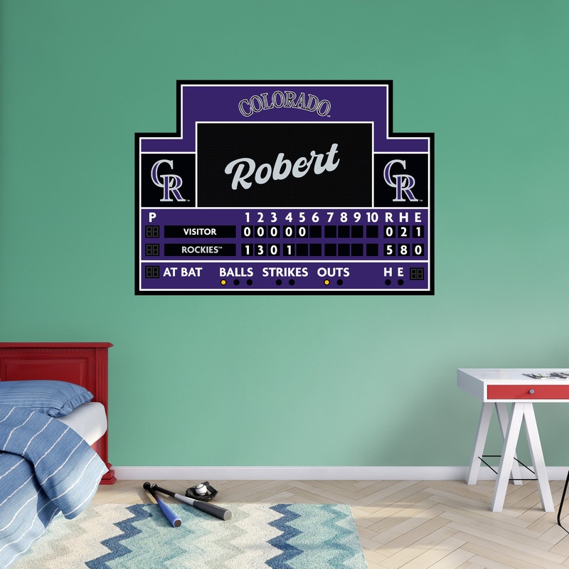 Colorado Rockies – Scoreboard Graphic – With Personalized Name – Official MLB – Vinyl Transfer Decal