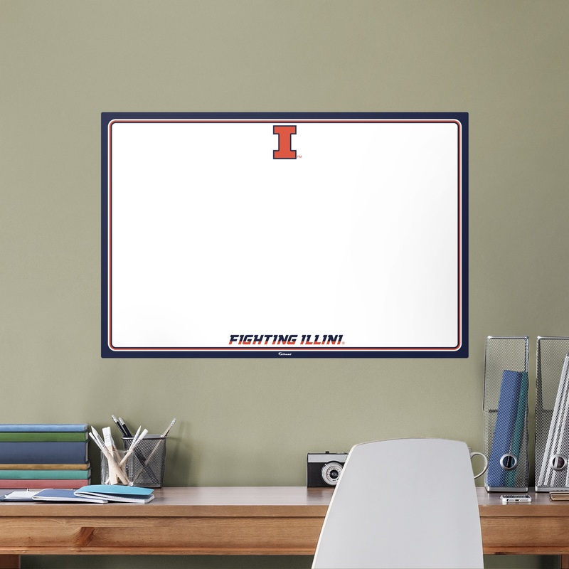 Illinois Fighting Illini – Dry Erase Whiteboard – Official NCAA – Reusable Vinyl Wall Decal