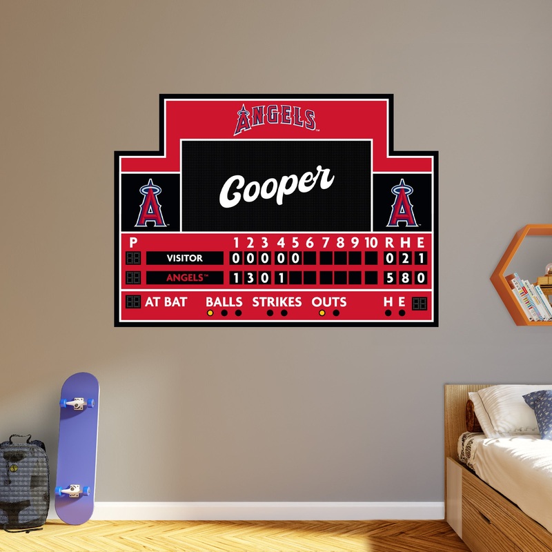 Los Angeles Angels – Scoreboard Graphic – With Personalized Name – Official MLB – Vinyl Transfer Decal