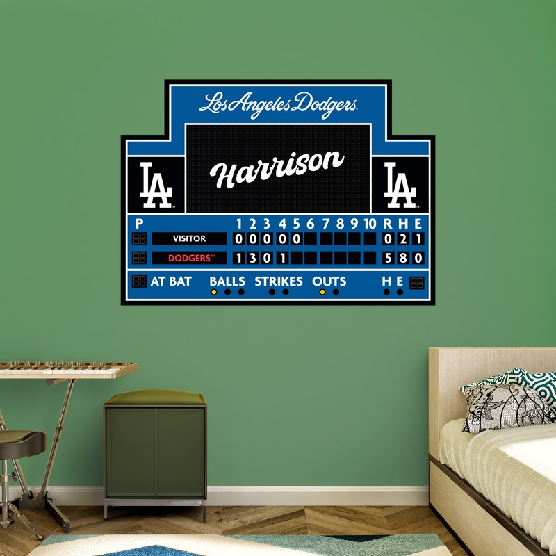 Los Angeles Dodgers – Scoreboard Graphic – With Personalized Name – Official MLB – Vinyl Transfer Decal
