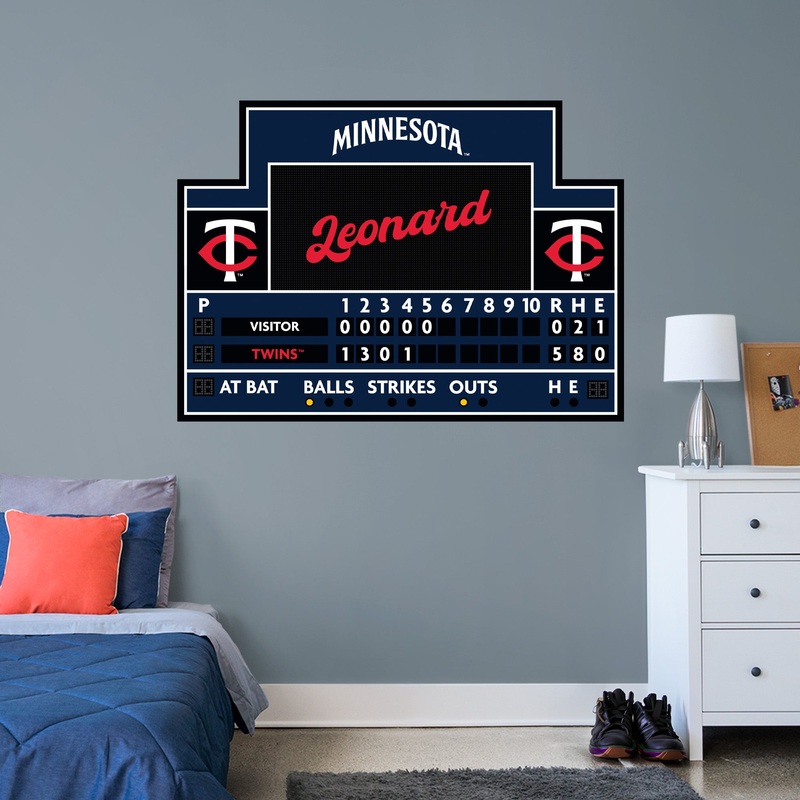 Minnesota Twins – Scoreboard Graphic – With Personalized Name – Official MLB – Vinyl Transfer Decal