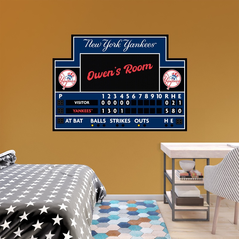 New York Yankees – Scoreboard Graphic – With Personalized Name – Official MLB – Vinyl Transfer Decal
