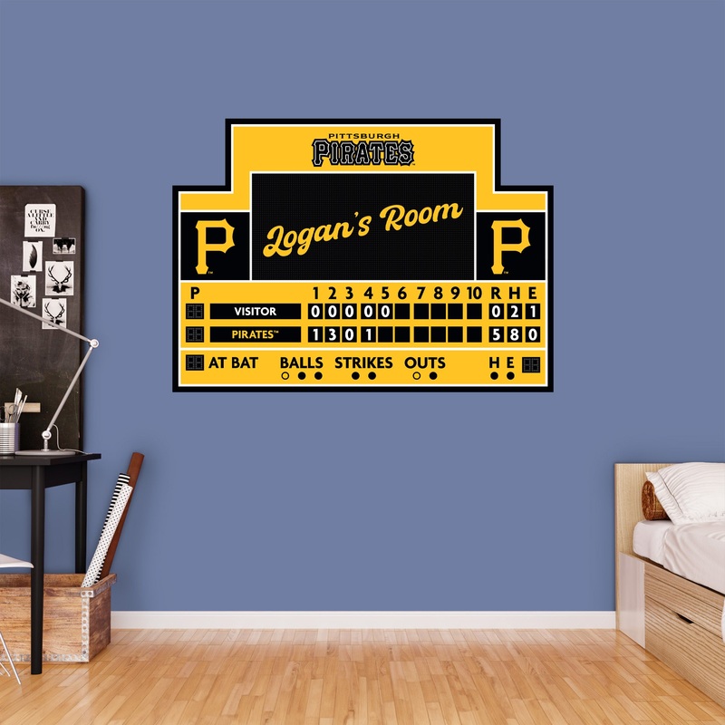Pittsburgh Pirates – Scoreboard Graphic – With Personalized Name – Official MLB – Vinyl Transfer Decal