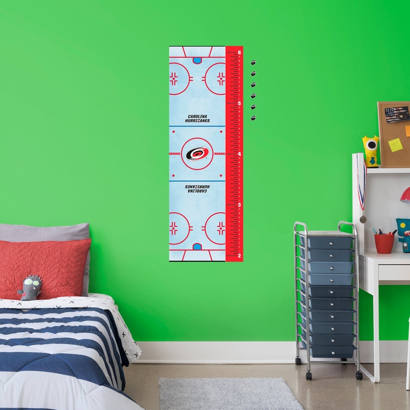 Rink – Growth Chart – Official NHL – Carolina Hurricanes – Reusable Vinyl Wall Decal