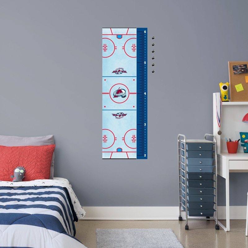 Rink – Growth Chart – Official NHL – Colorado Avalanche – Reusable Vinyl Wall Decal