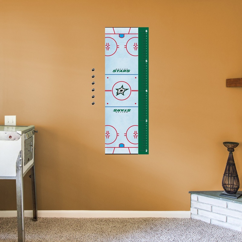 Rink – Growth Chart – Official NHL – Dallas Stars – Reusable Vinyl Wall Decal