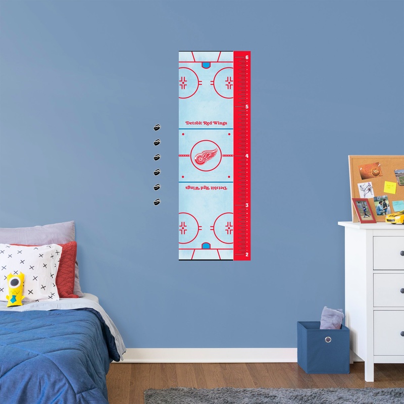 Rink – Growth Chart – Official NHL – Detroit Red Wings – Reusable Vinyl Wall Decal