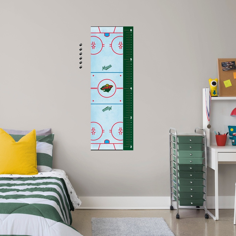 Rink – Growth Chart – Official NHL – Minnesota Wild – Reusable Vinyl Wall Decal