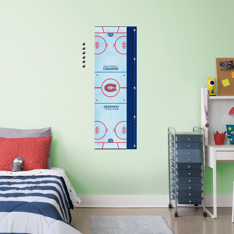 Rink – Growth Chart – Official NHL – Montreal Canadiens – Reusable Vinyl Wall Decal