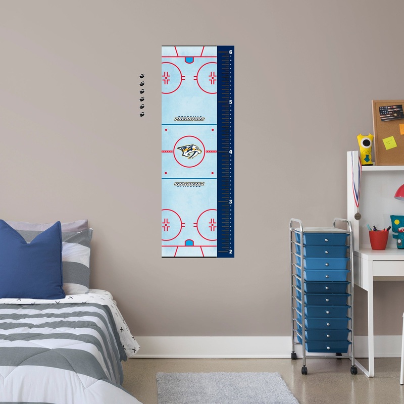 Rink – Growth Chart – Official NHL – Nashville Predators – Reusable Vinyl Wall Decal