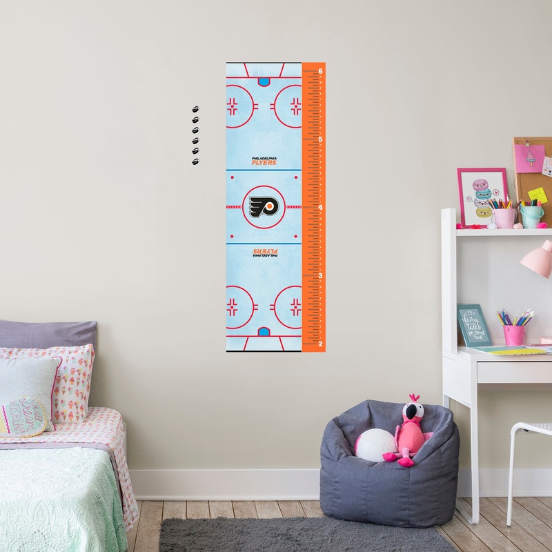 Rink – Growth Chart – Official NHL – Philadelphia Flyers – Reusable Vinyl Wall Decal