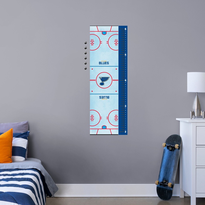 Rink – Growth Chart – Official NHL – St. Louis Blues – Reusable Vinyl Wall Decal